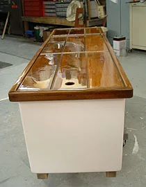 Refinished varnished hatch cover